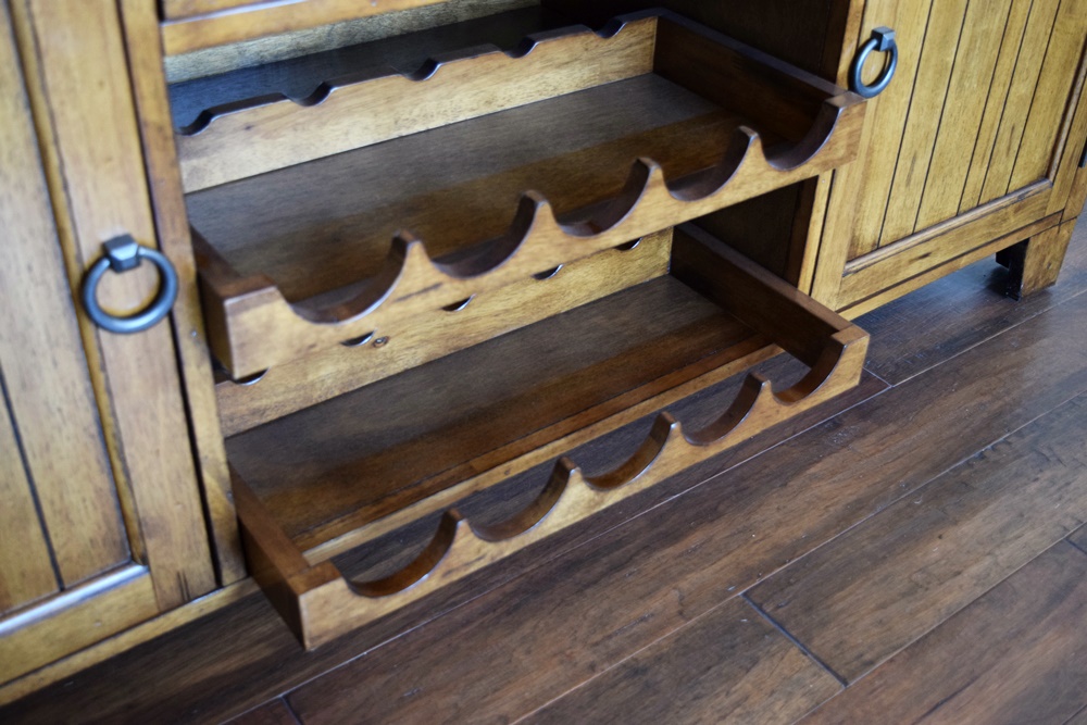 Mission Inspired Sideboard with Wine Storage