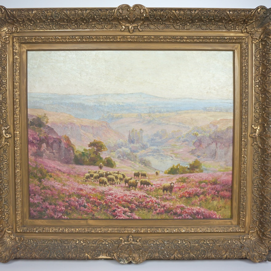 Edouard Pail (1851–1916) Landscape Oil Painting