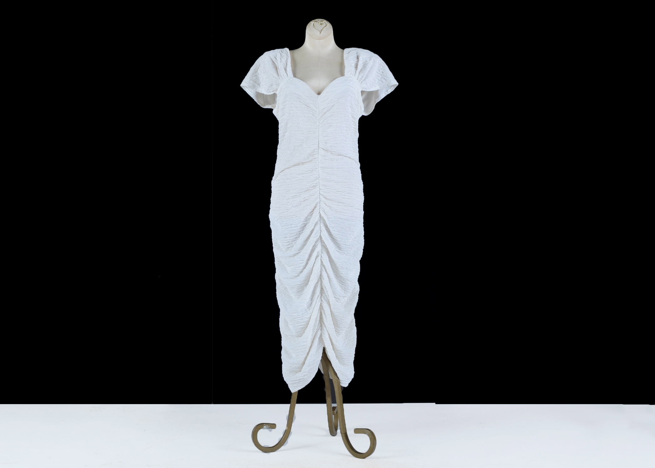 Women's Ruched Evening Dress in White