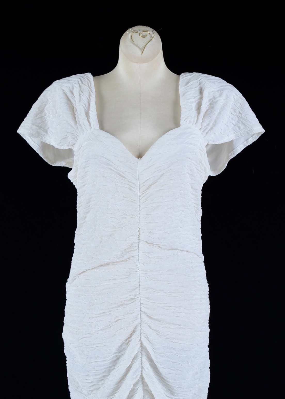 Women's Ruched Evening Dress in White