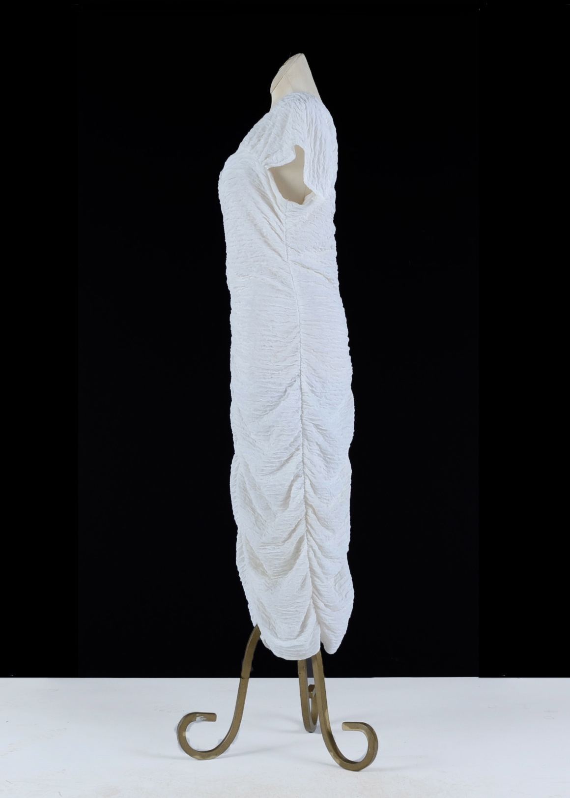 Women's Ruched Evening Dress in White