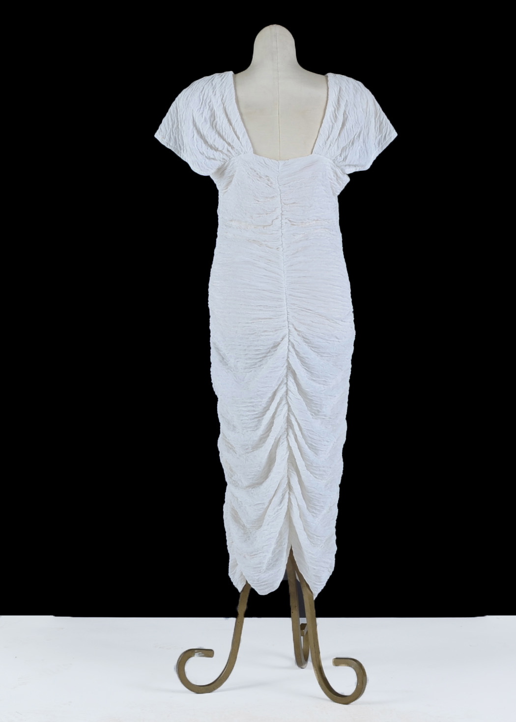 Women's Ruched Evening Dress in White