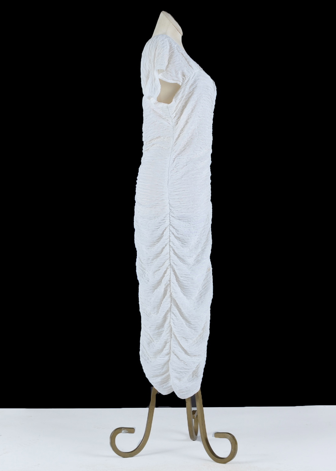 Women's Ruched Evening Dress in White