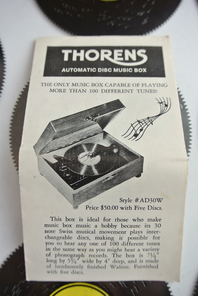 Thorens Automatic Disc Music Box with Additonal Discs
