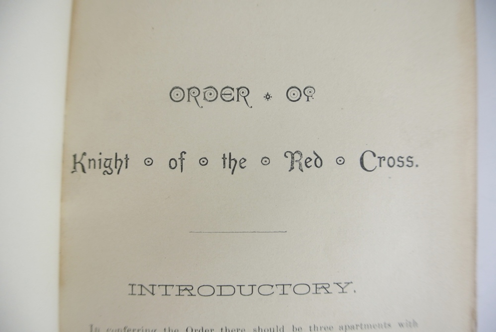 Grand Commandery "Order Of Knight Of The Red Cross" Ritual Book