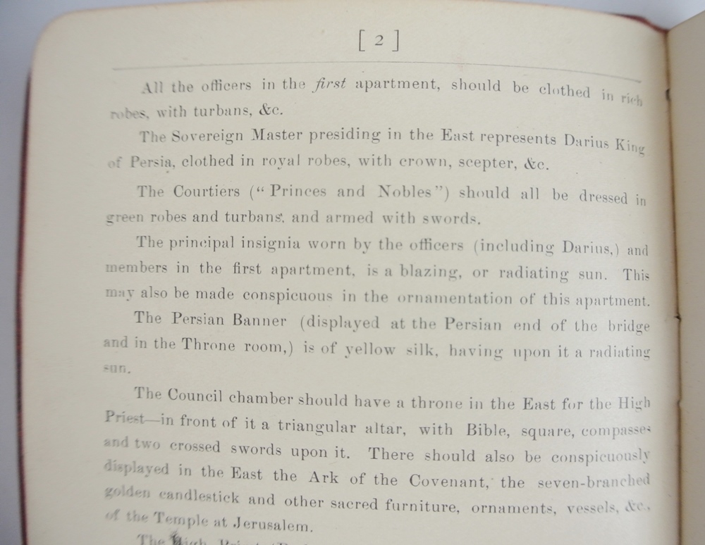 Grand Commandery "Order Of Knight Of The Red Cross" Ritual Book