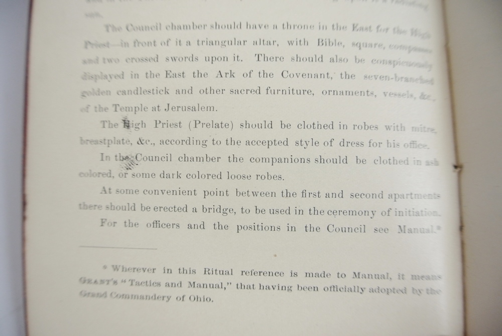 Grand Commandery "Order Of Knight Of The Red Cross" Ritual Book