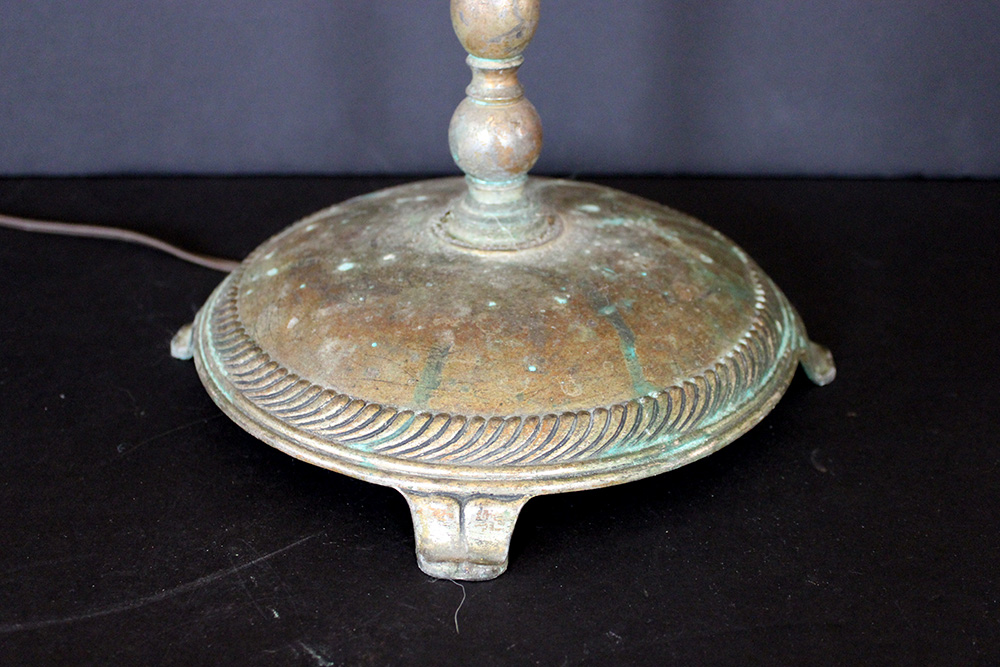 Vintage Brass and Milk Glass Floor Lamp