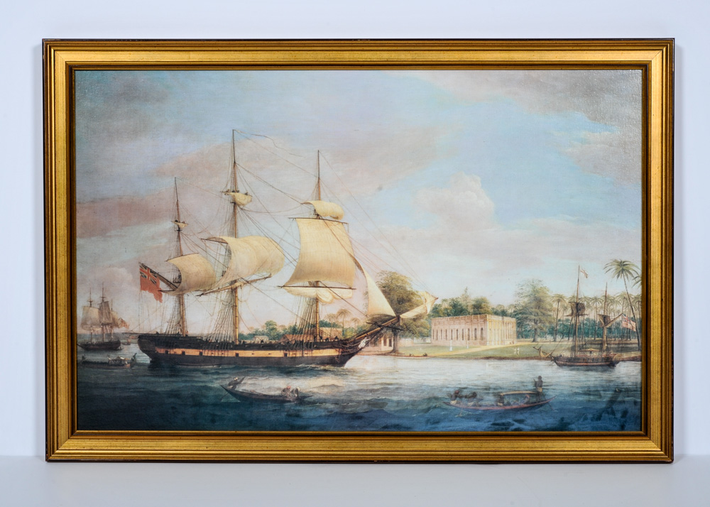Maritime Painting after Thomas Whitcombe, "Approaching Calcutta"
