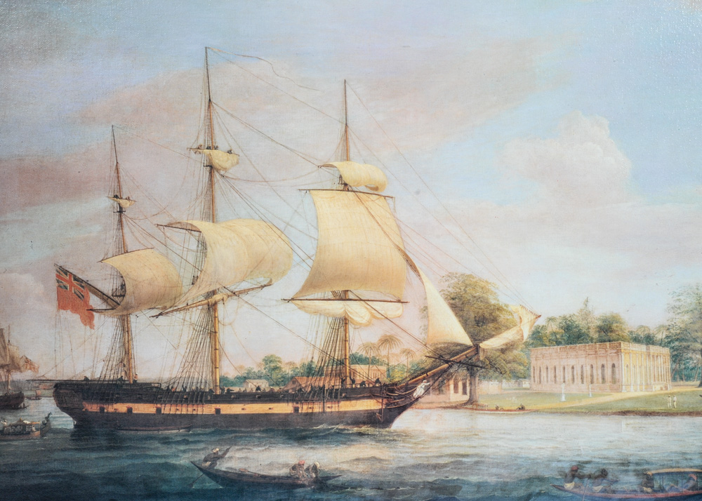 Maritime Painting after Thomas Whitcombe, "Approaching Calcutta"