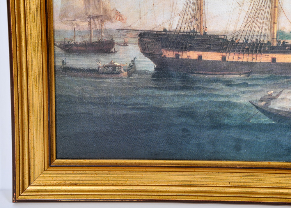 Maritime Painting after Thomas Whitcombe, "Approaching Calcutta"