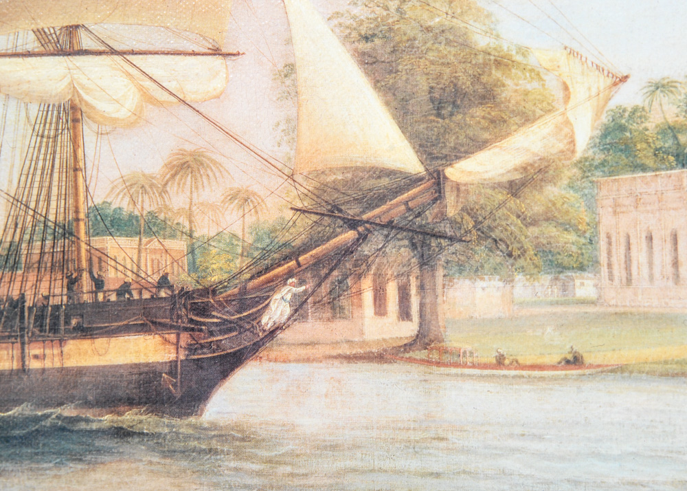 Maritime Painting after Thomas Whitcombe, "Approaching Calcutta"