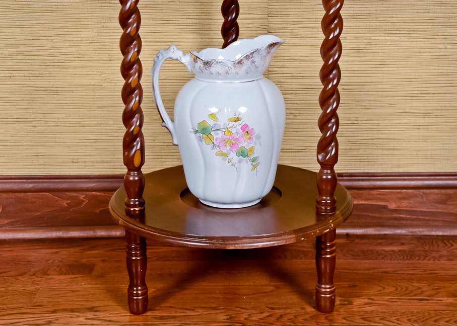 Antique Wash Stand with Basin and Pitcher