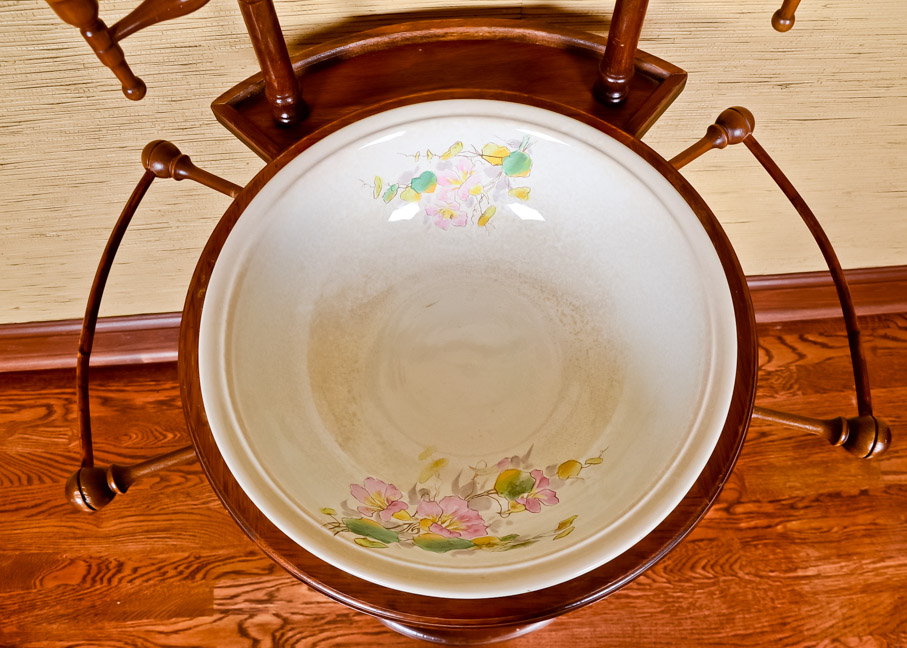 Antique Wash Stand with Basin and Pitcher