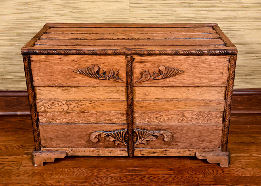 Antique Oak Trunk