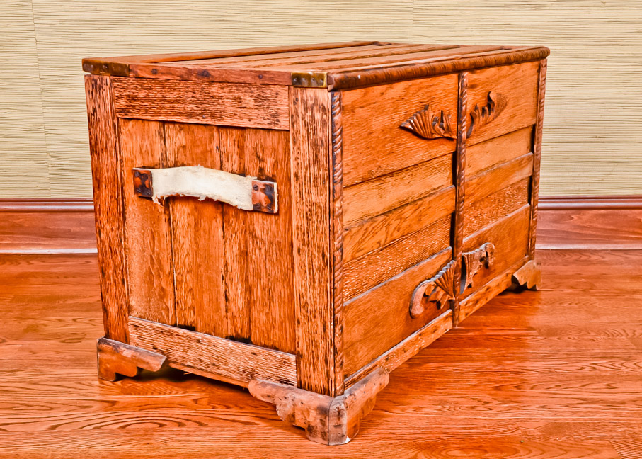 Antique Oak Trunk
