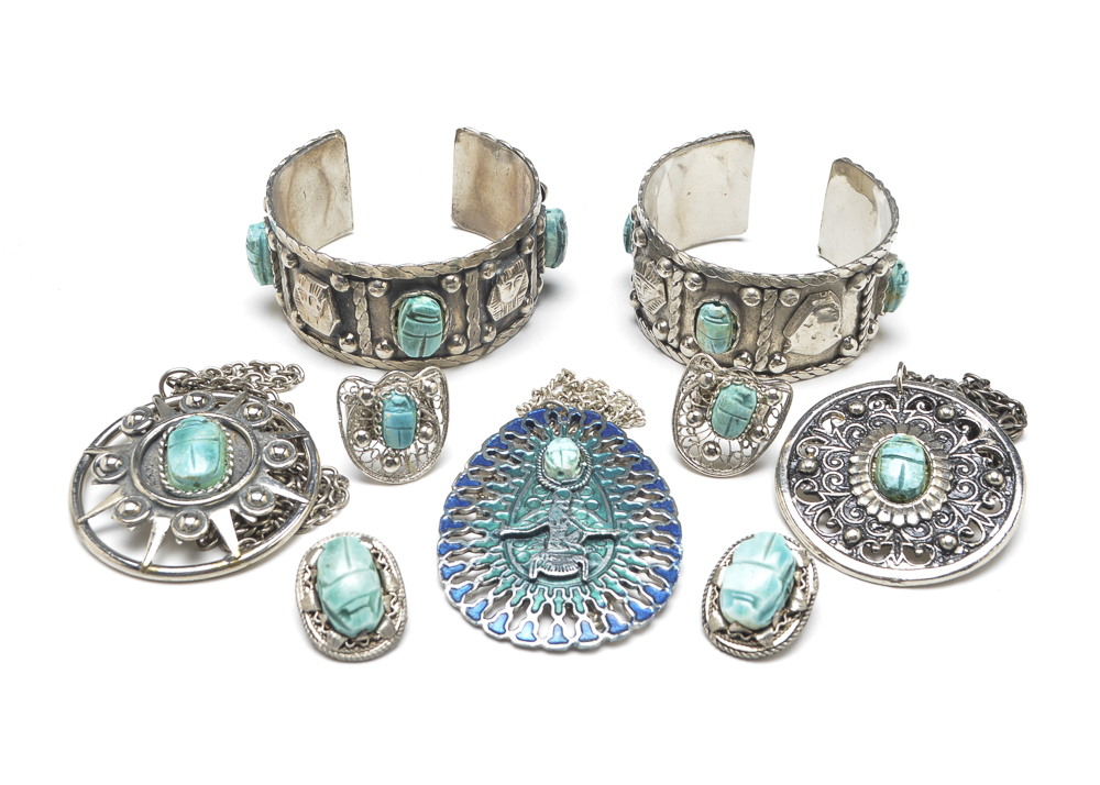 Vintage Eyptian Scarab Costume Jewelry