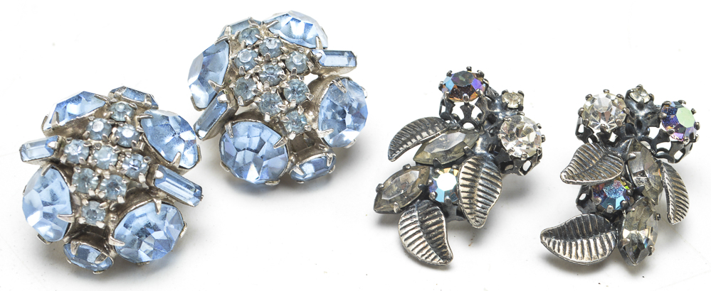 Vintage Blue Crystal Rhinestone Jewelry Collection