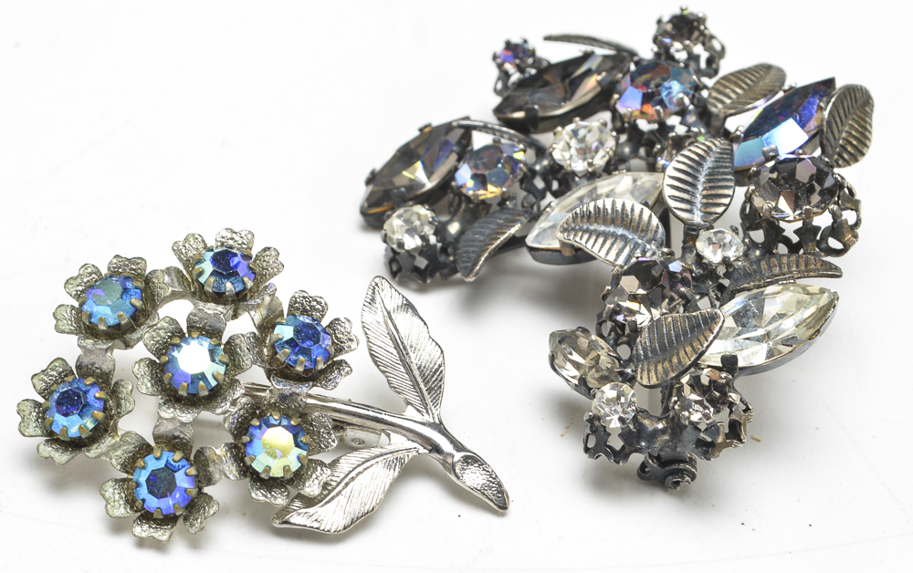 Vintage Blue Crystal Rhinestone Jewelry Collection