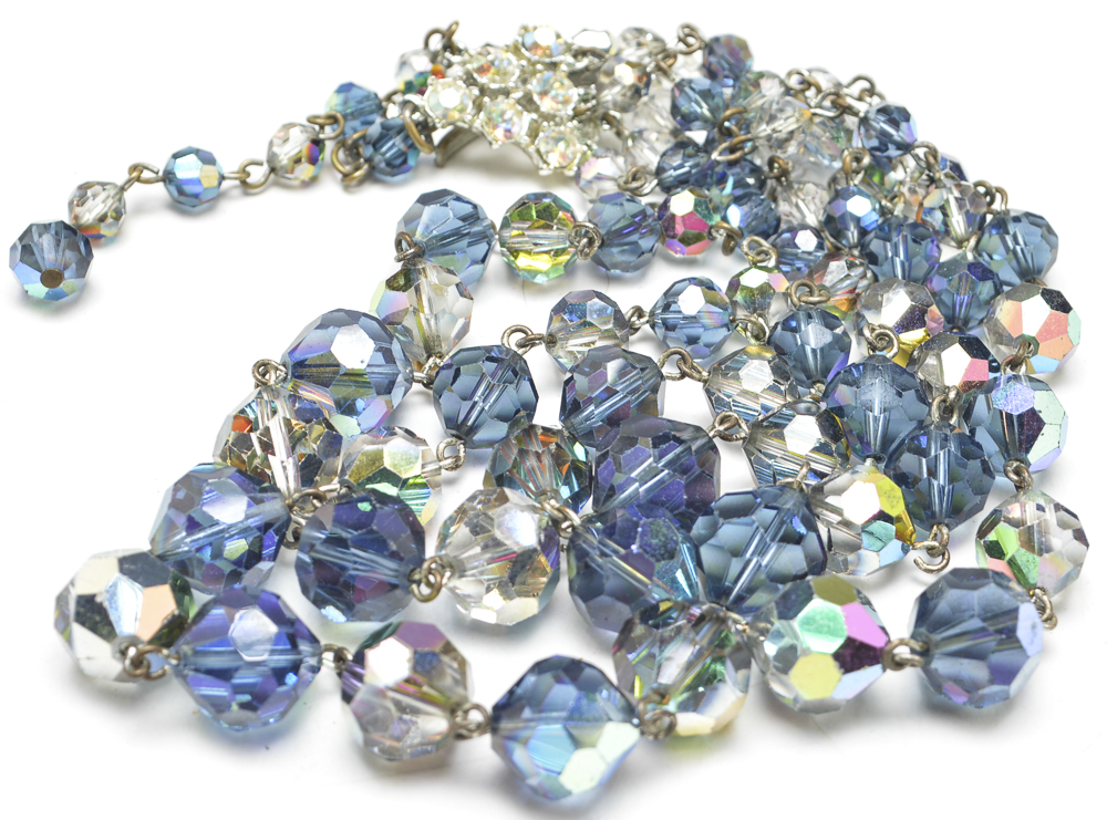 Vintage Blue Crystal Rhinestone Jewelry Collection