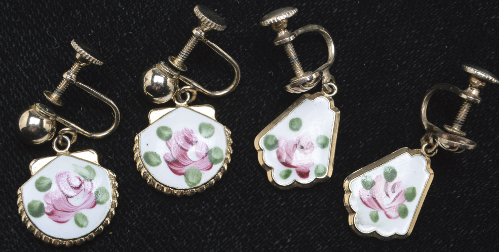 Floral Needlepoint and Porcelain Jewelry Collection