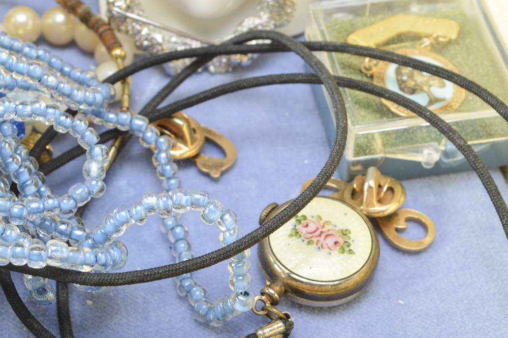 Vintage Jewelry Box Filled with Vintage Jewelry Collection