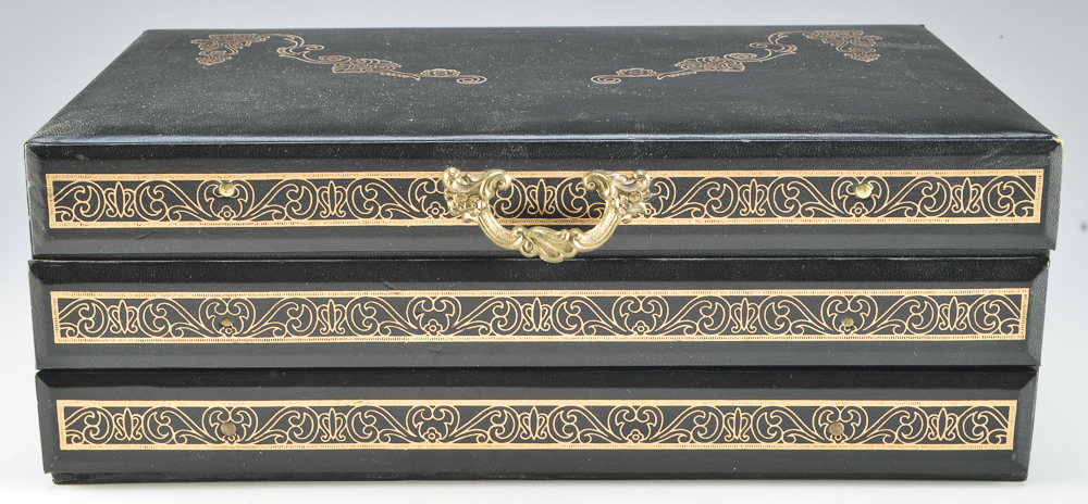 Vintage Jewelry Box Filled with an Assortment of Jewelry