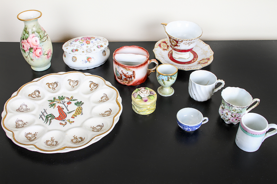 Assortment of Vintage and Antique Porcelain Decor
