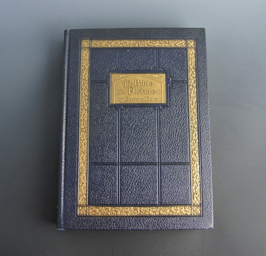 1934 Gustave Dore "The Bible in Pictures" Leather Bound Book