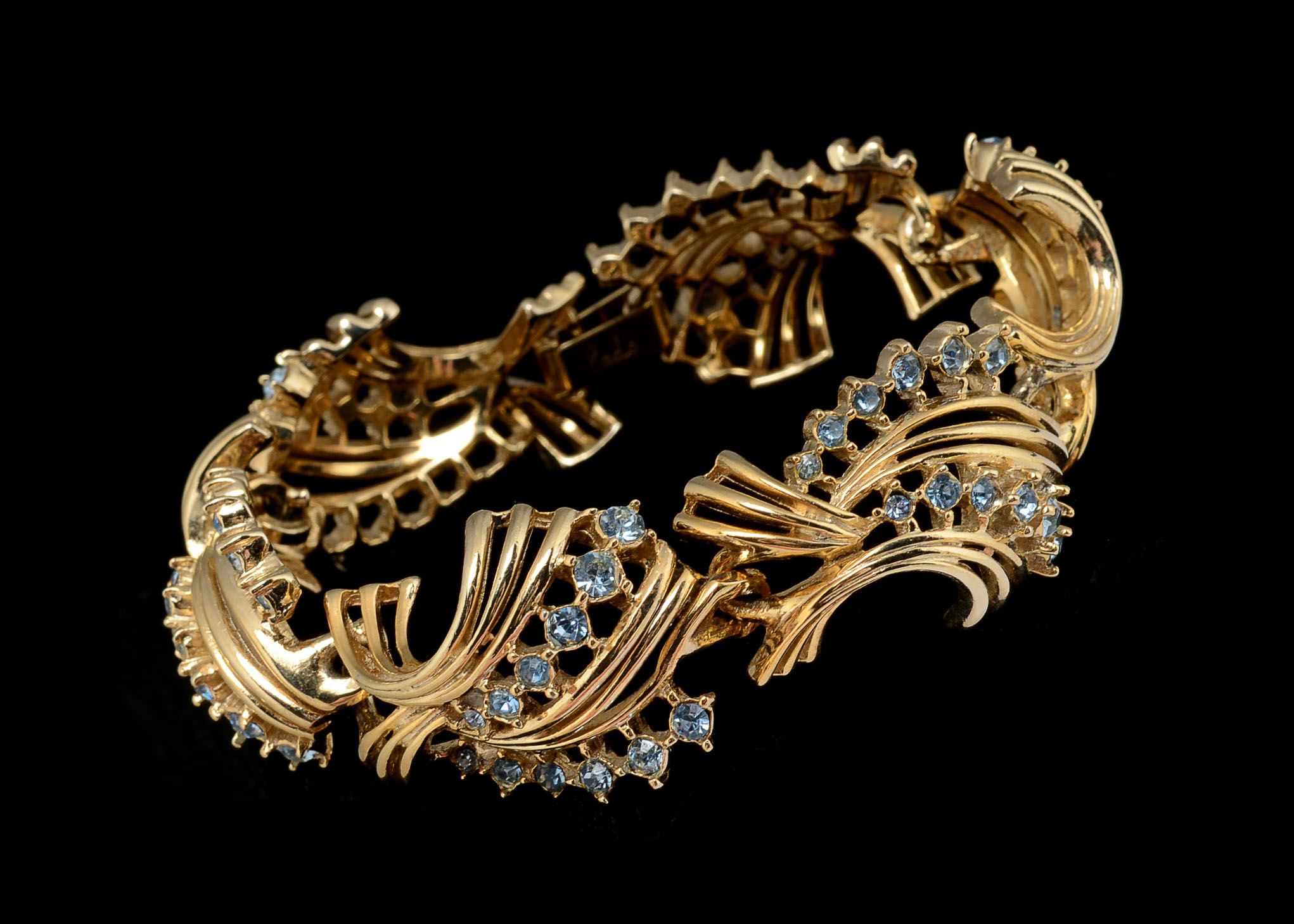 Vintage Ledo Bracelet with Light Blue Crystals