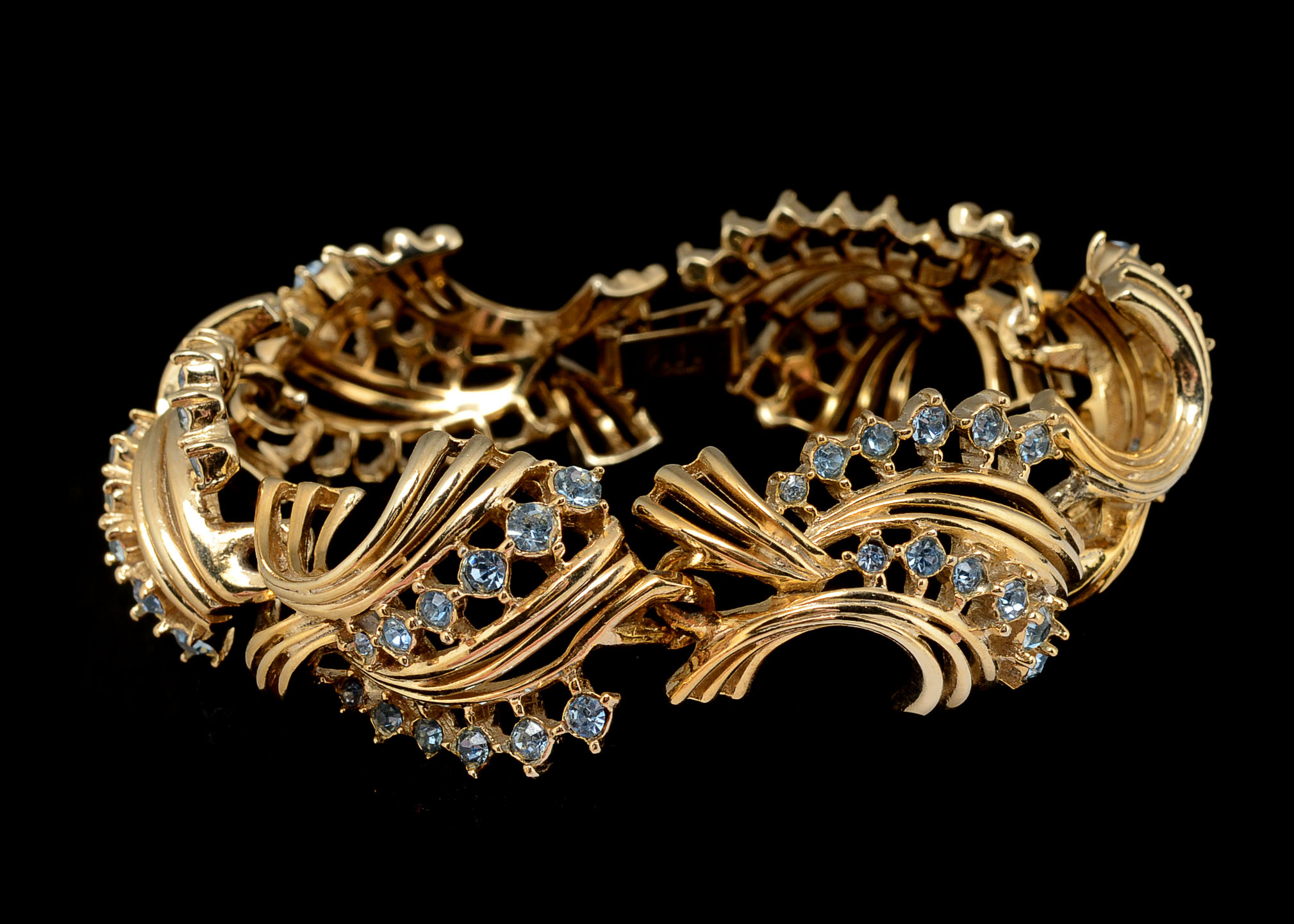 Vintage Ledo Bracelet with Light Blue Crystals