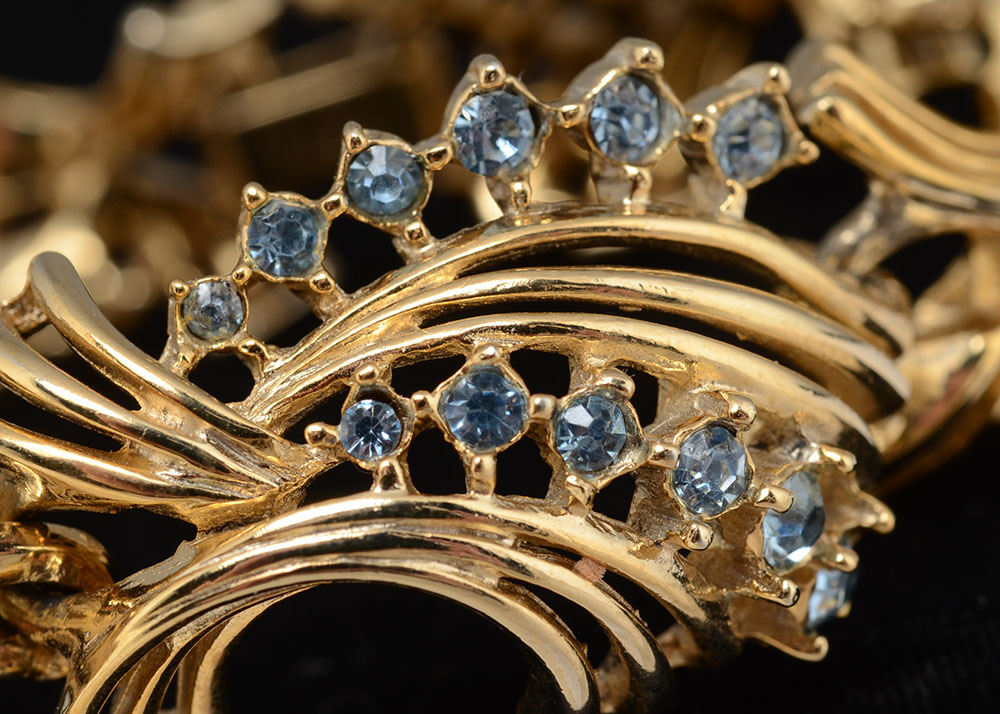 Vintage Ledo Bracelet with Light Blue Crystals