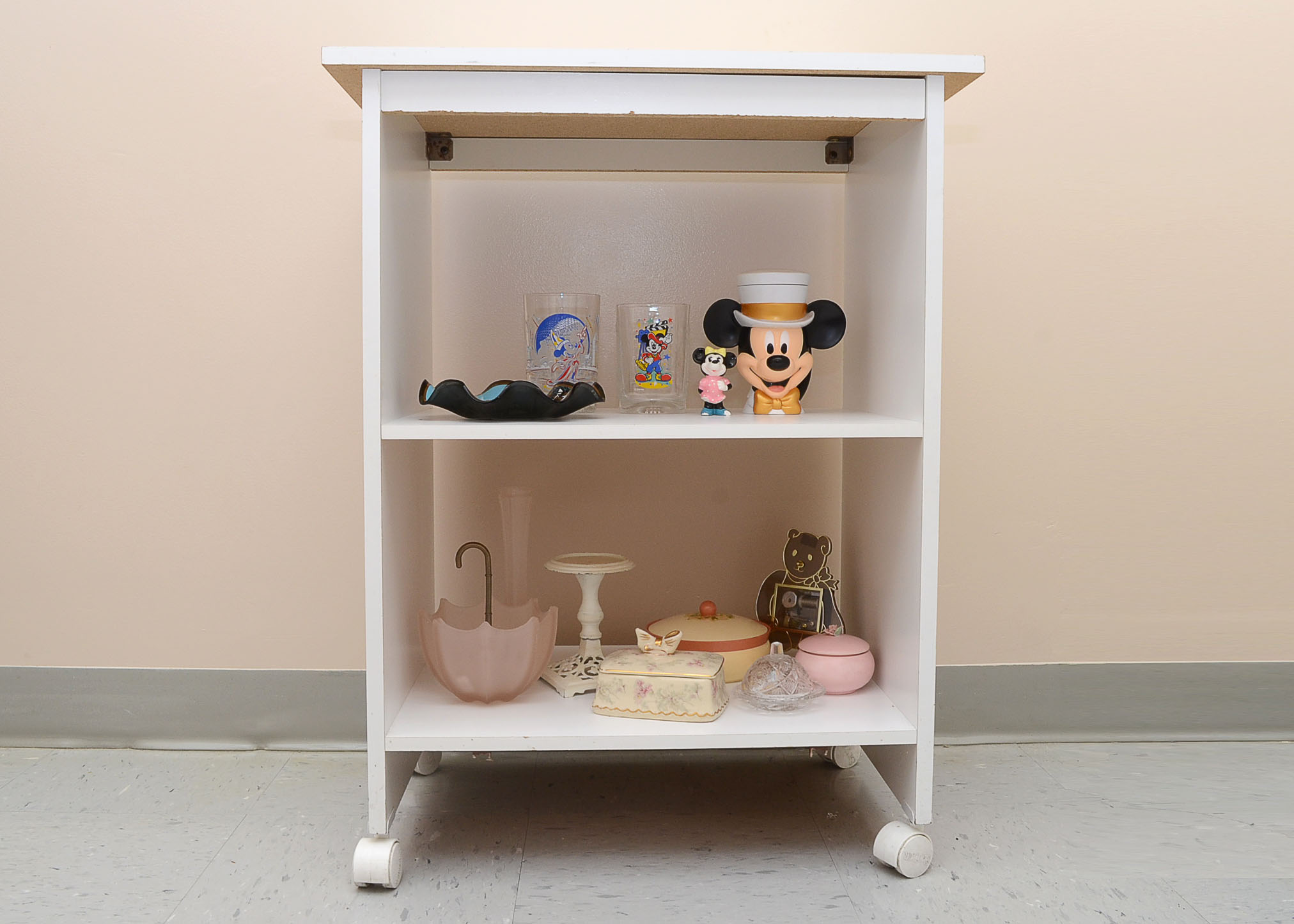 White Cart with Open Shelves