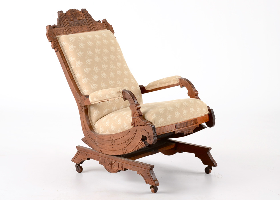 Late 1800s Walnut and Burl Eastlake Rocking Chair EBTH