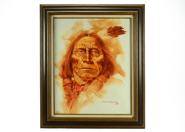 Maher Morcos Native American Portrait Painting