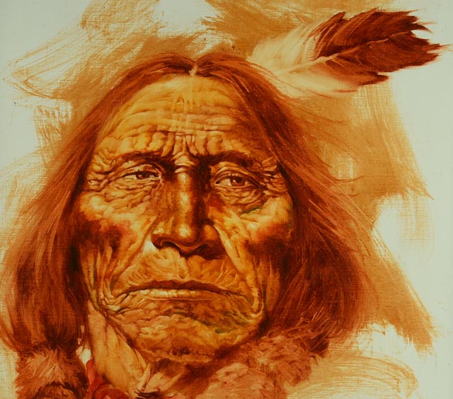 Maher Morcos Native American Portrait Painting