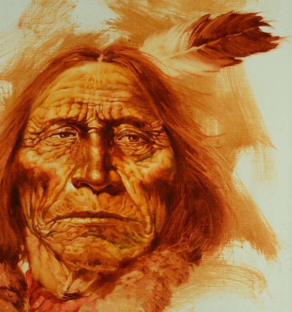 Maher Morcos Native American Portrait Painting
