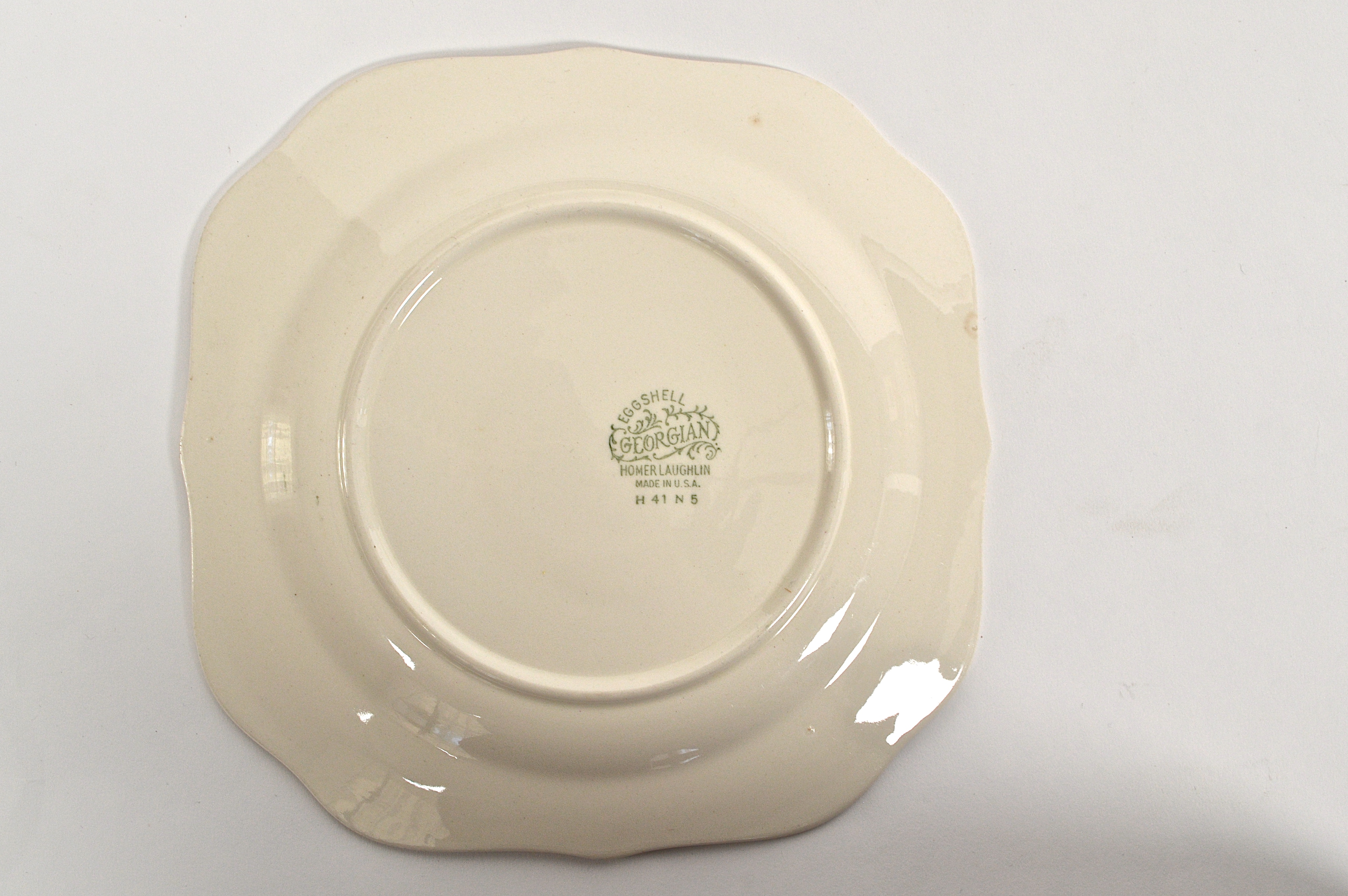 Pair of Eggshell Georgian Homer Laughlin Soup Bowls and Plates