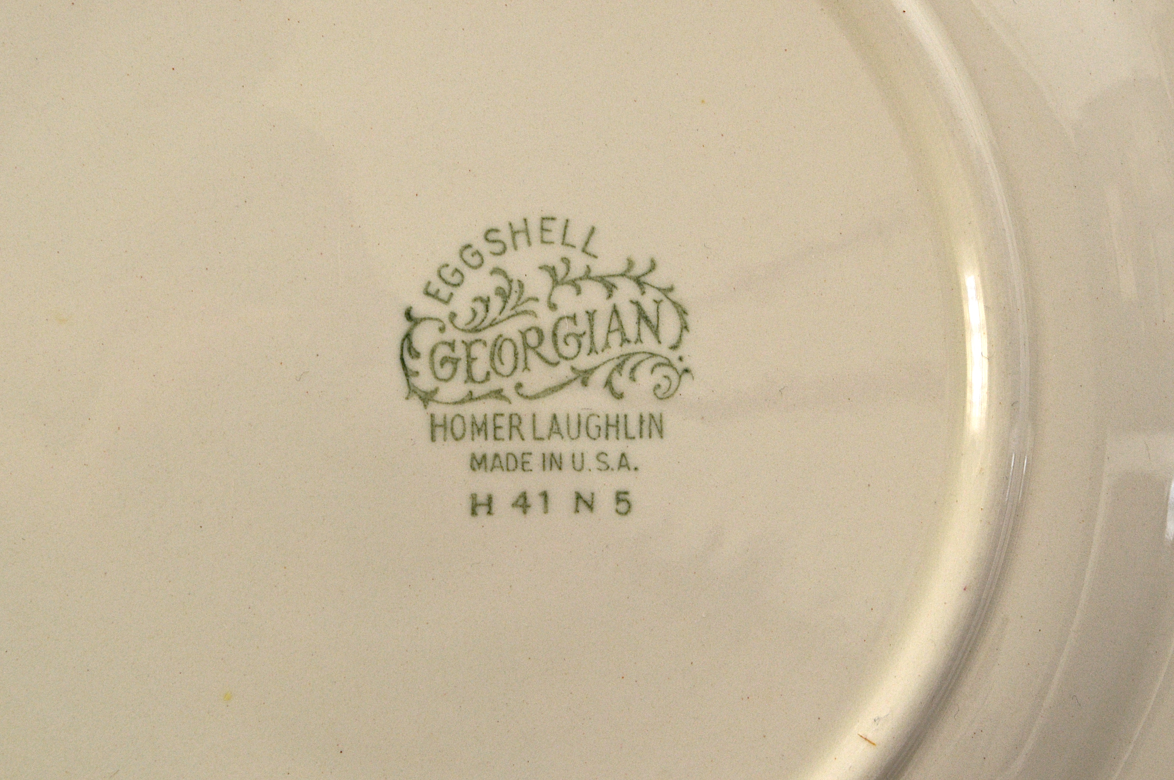 Pair of Eggshell Georgian Homer Laughlin Soup Bowls and Plates