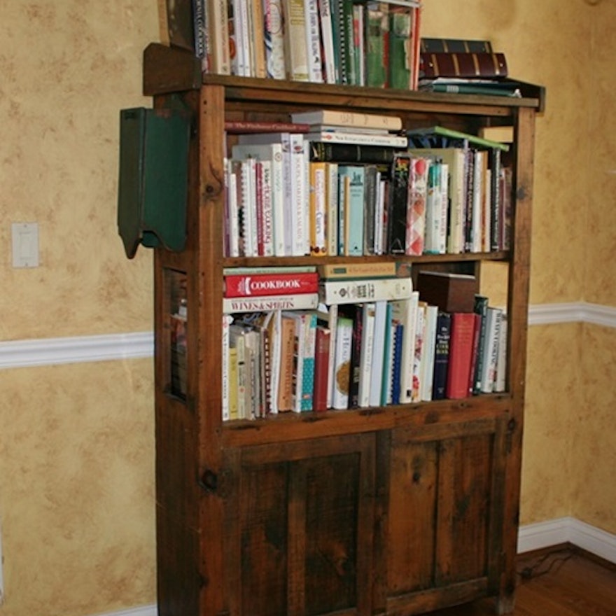 Antique Pine Shelf with Cupboard