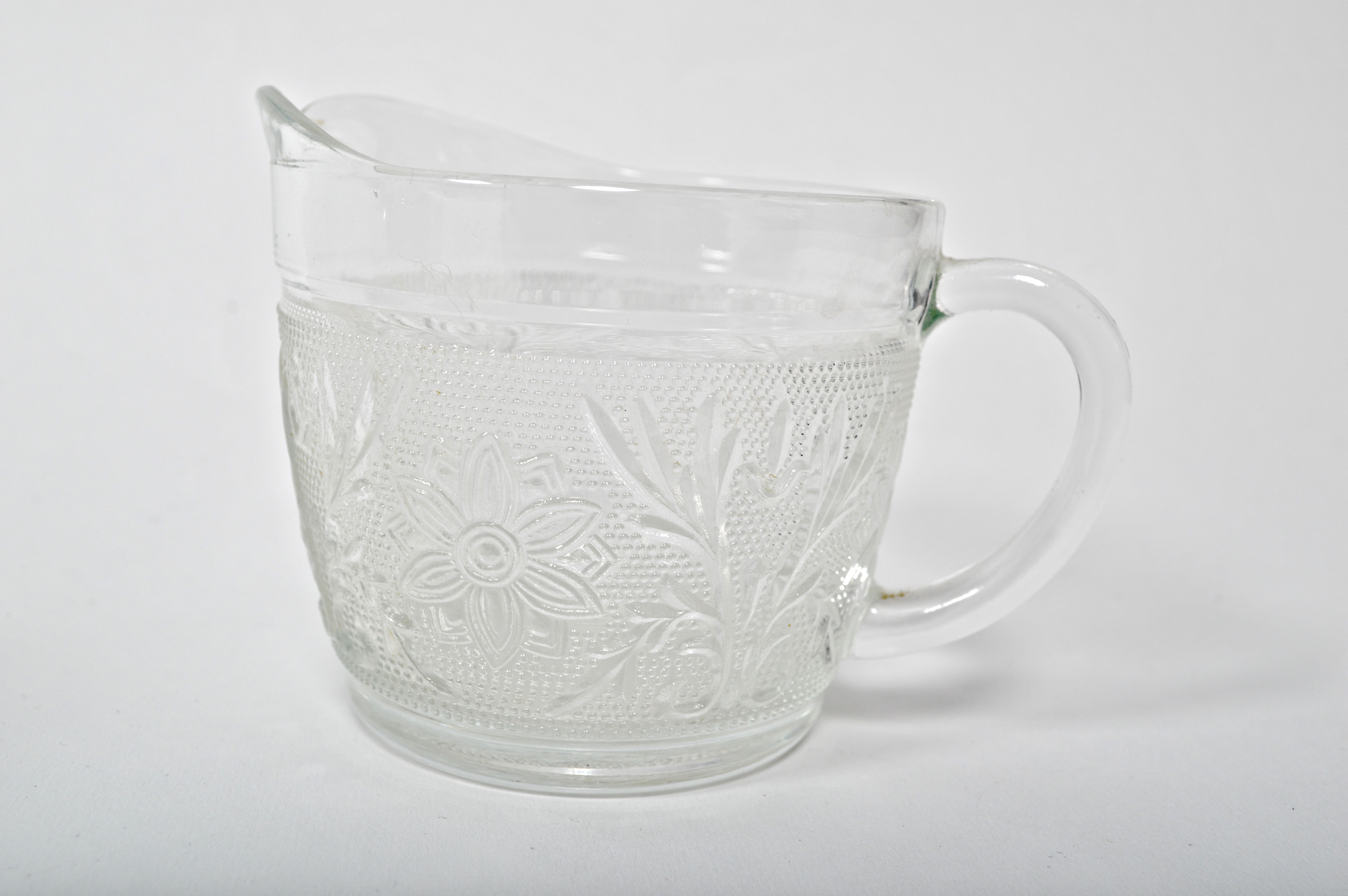 Vintage Pressed Glass Sugar and Creamer