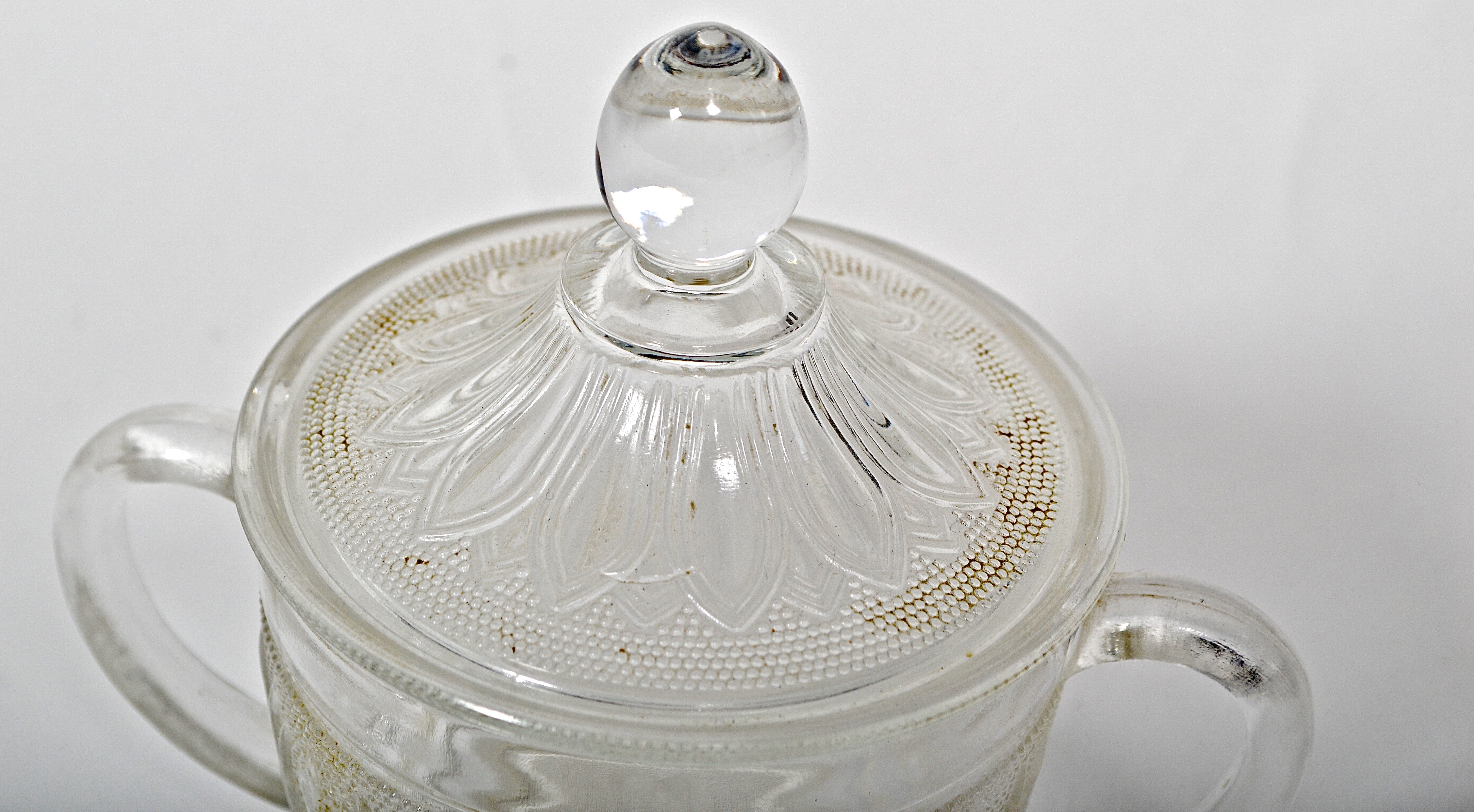 Vintage Pressed Glass Sugar and Creamer