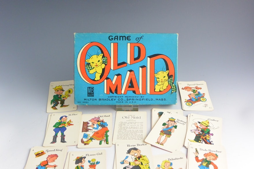 1936 Milton Bradley Game "Old Maid" In Original Box