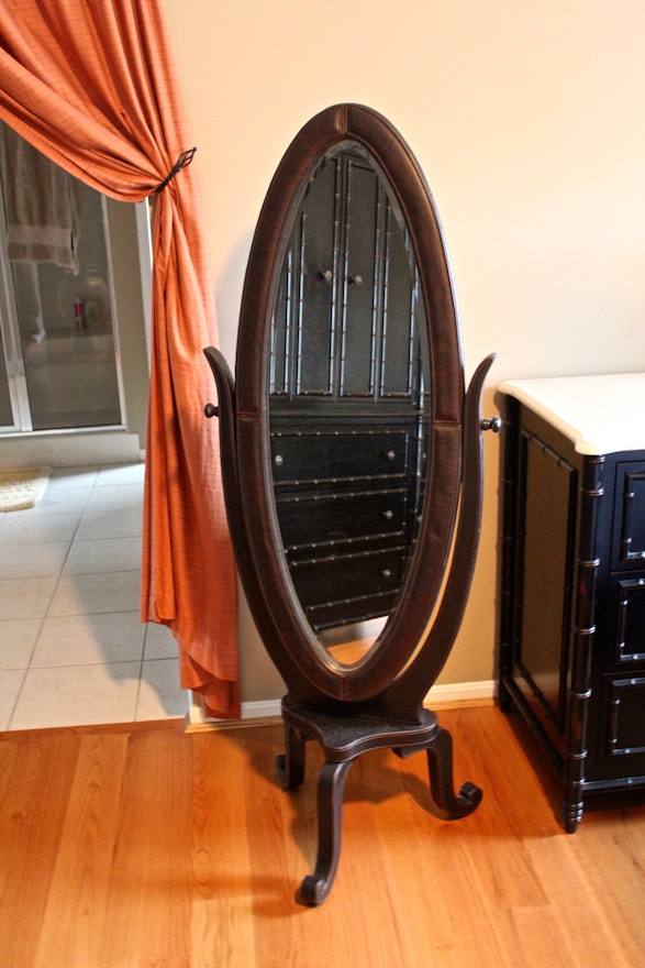 Faux Leather Cheval Mirror