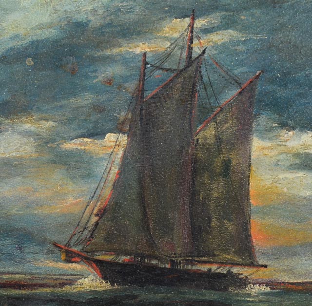 Richard G. Welsch Wharf Scene on Composite Board