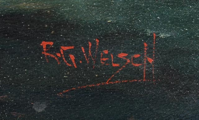 Richard G. Welsch Wharf Scene on Composite Board