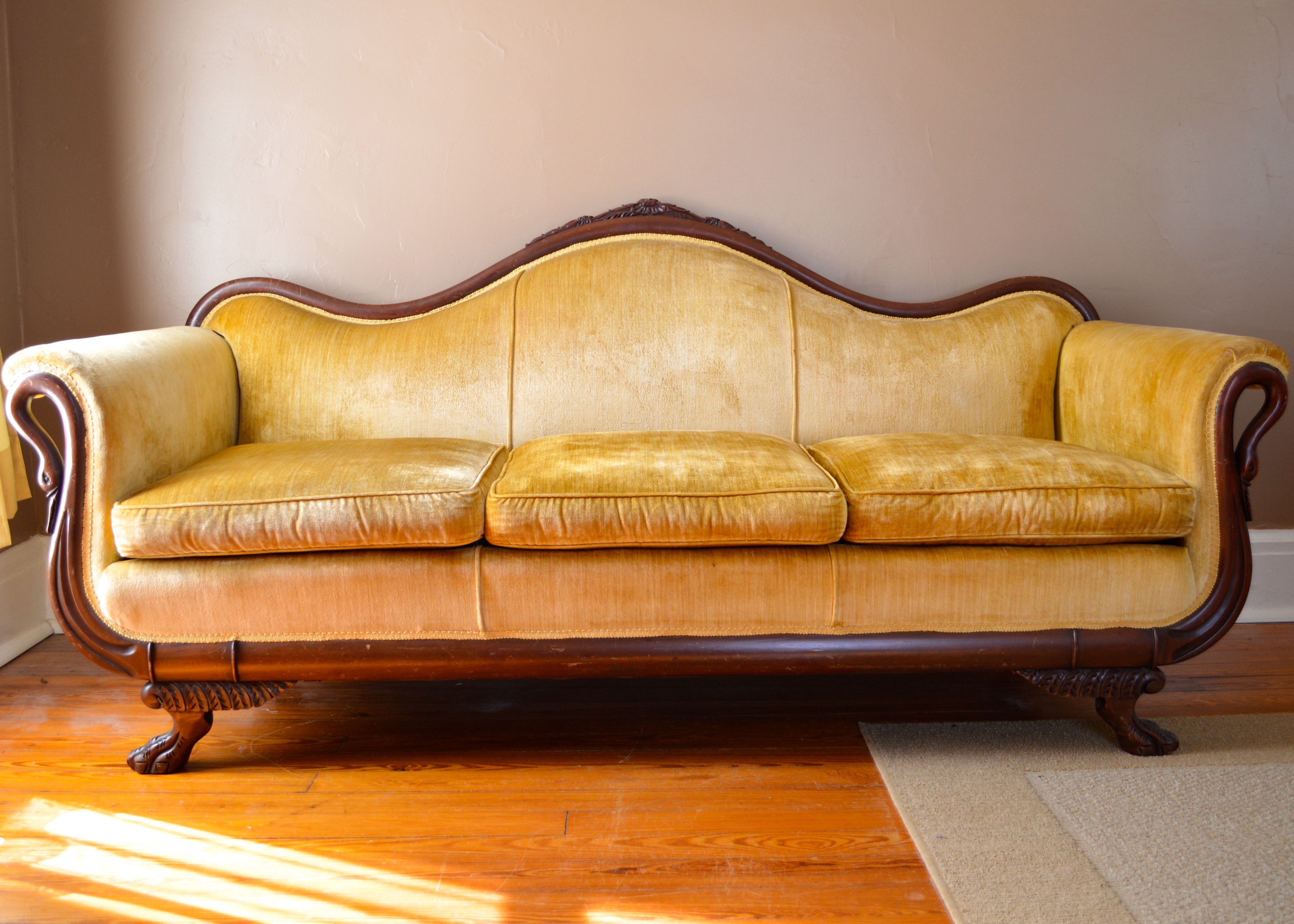 Vintage Fogle Victorian Gooseneck Sofa