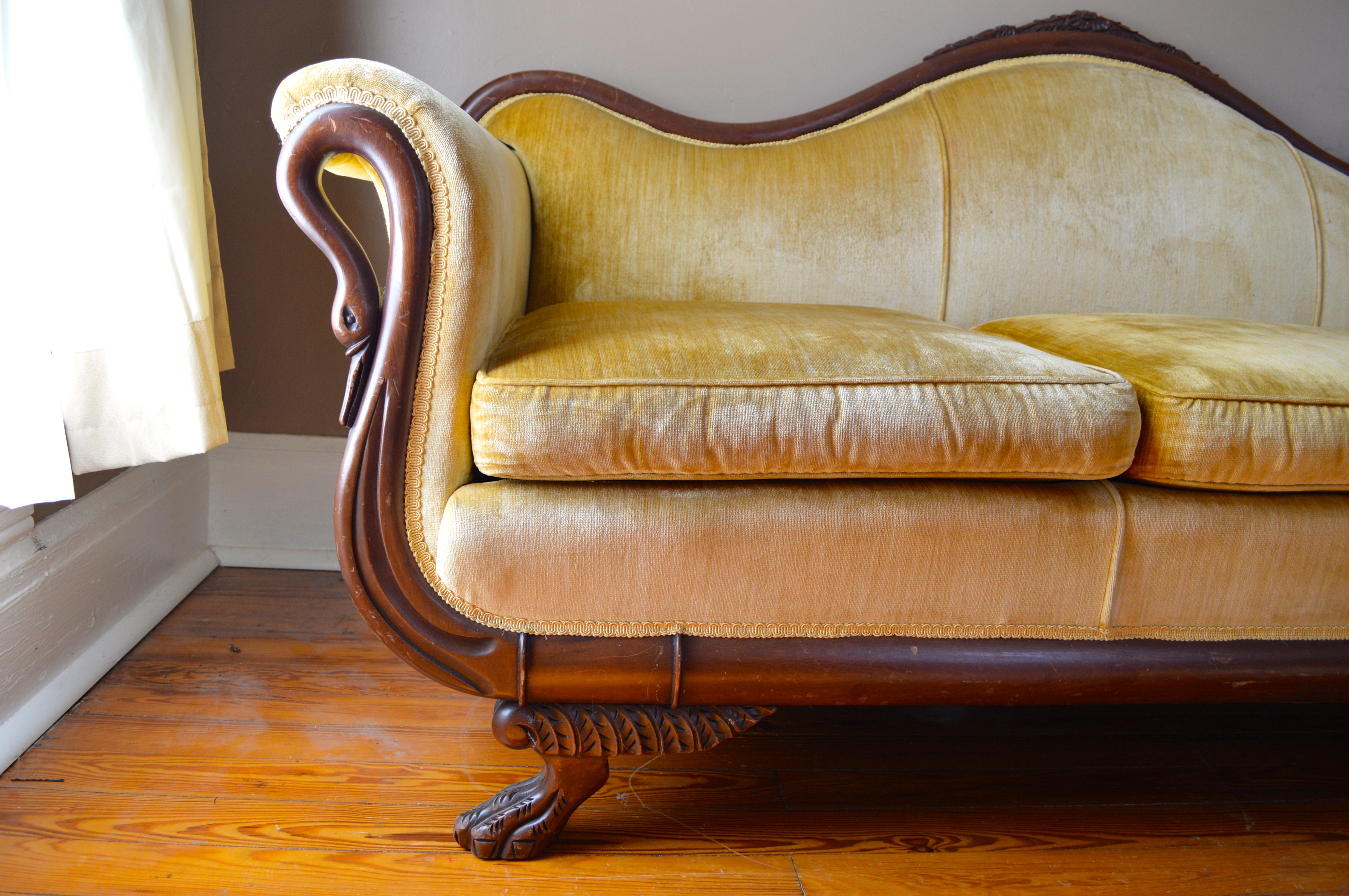 Vintage Fogle Victorian Gooseneck Sofa
