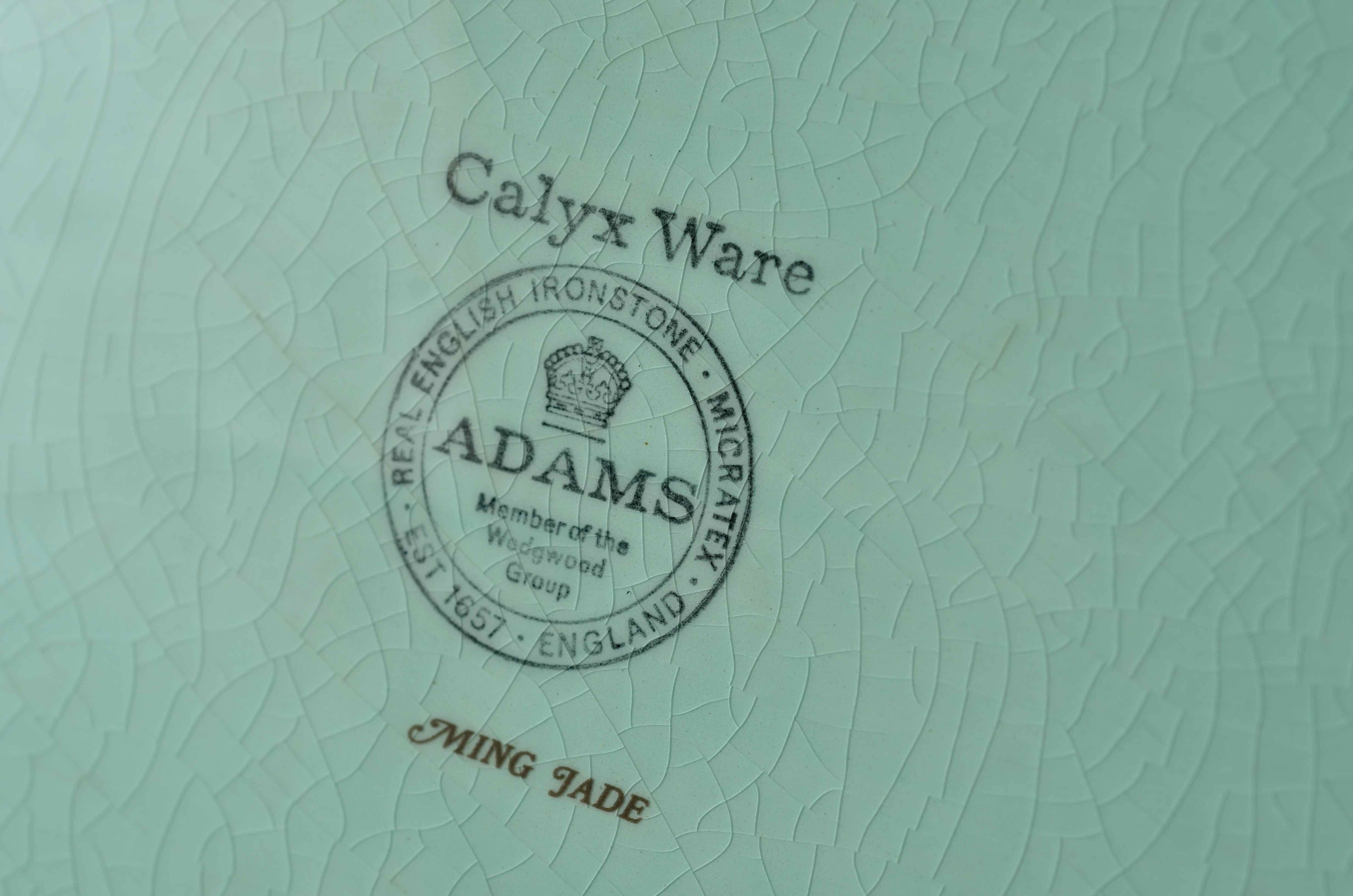 Adams Calyx Ware "Ming Jade" Ironstone Ming Jade