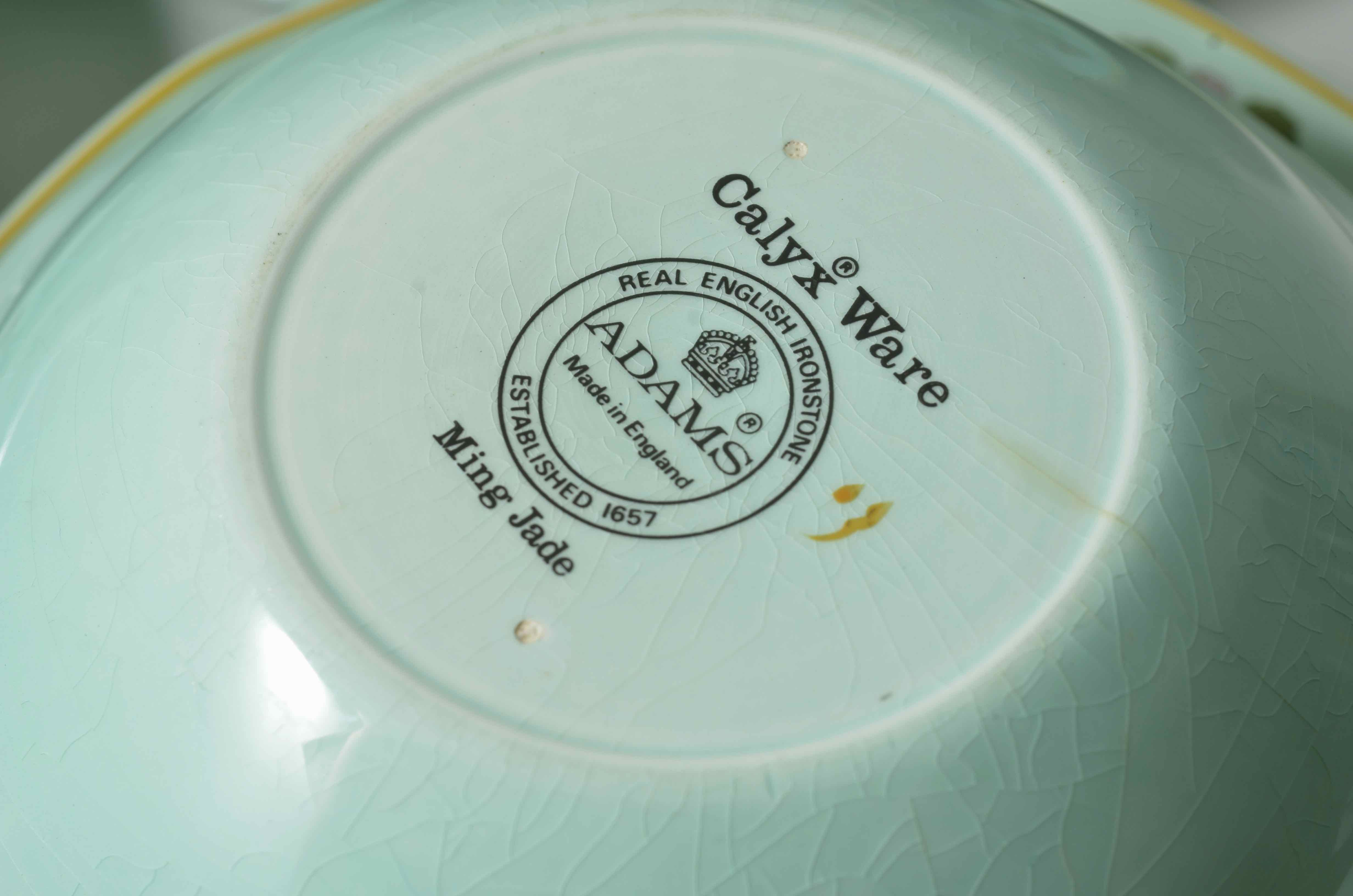 Adams Calyx Ware "Ming Jade" Ironstone Ming Jade
